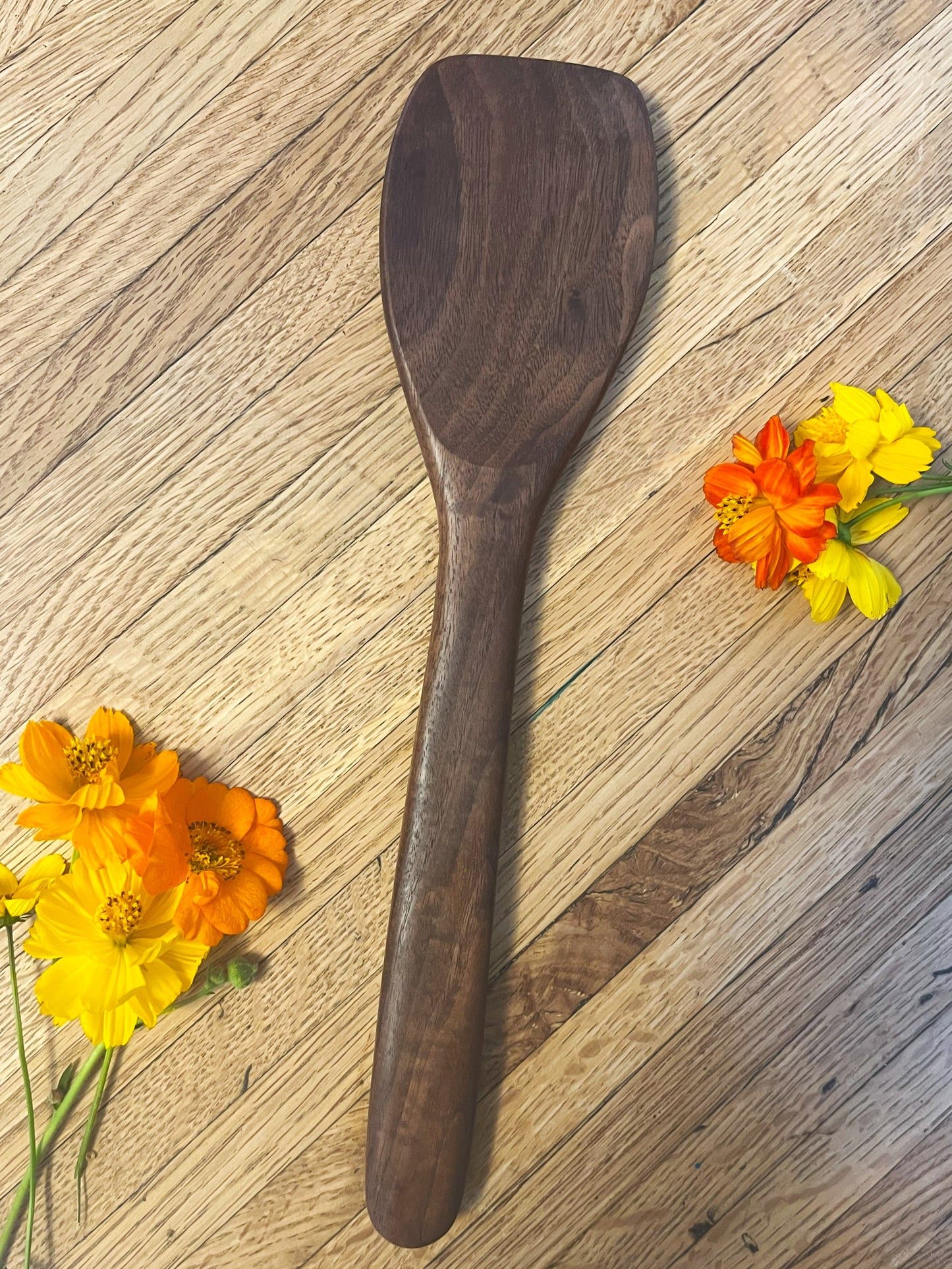 Flat-edge Walnut Cooking Spoon